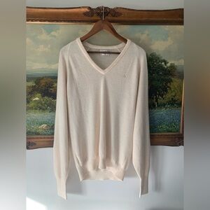 Vintage Christian Dior cream V-Neck Sweater